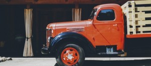 A vintage truck that could be used for shipping and transporting items